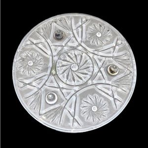NEW 💥 DABASH CRYSTAL Cake pie  server plate footed stand